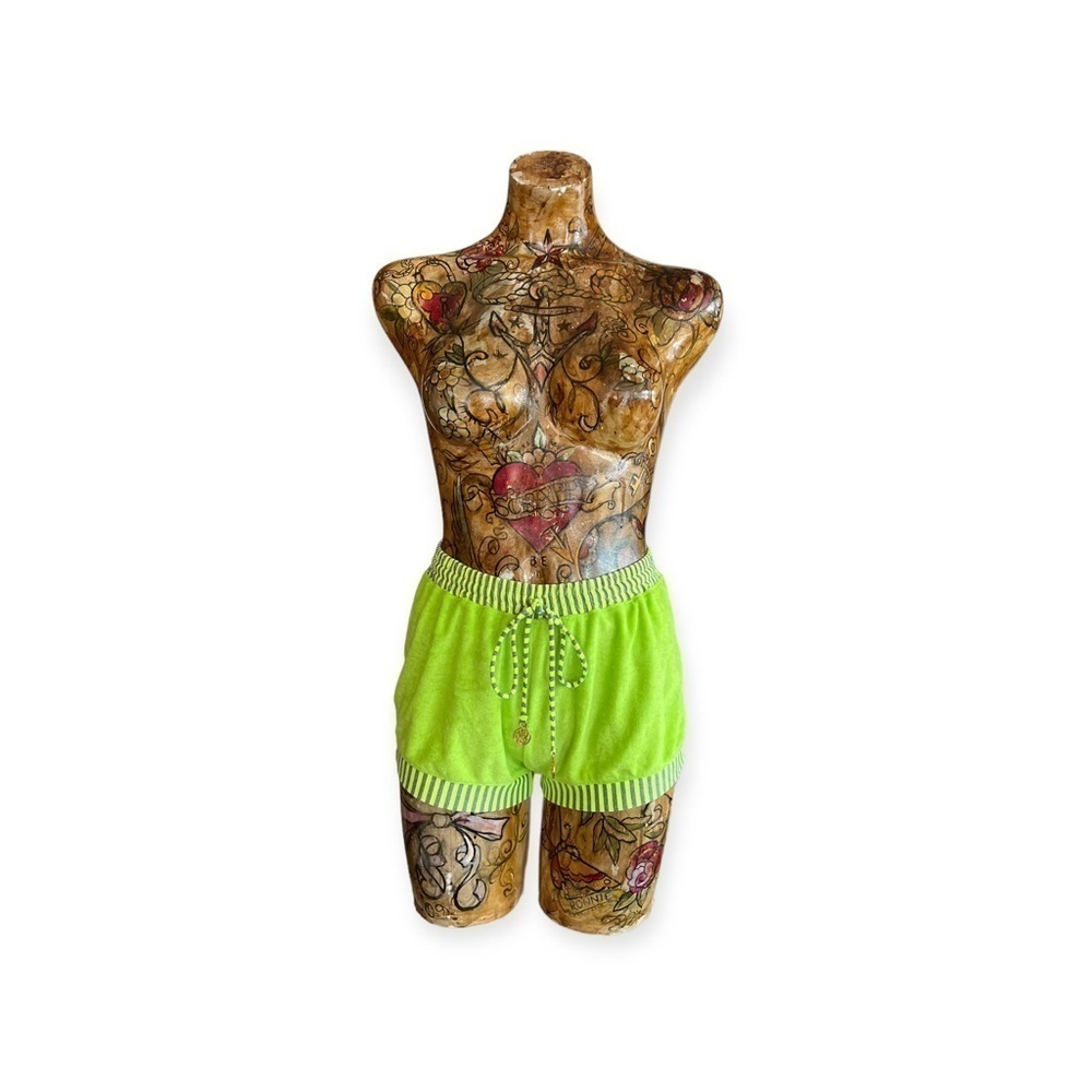 Luli Fama Shorts small green gray drawstring waist athletic apparel